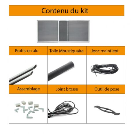 Moustiquaire extensible H70 cm x L100 cm sans percage