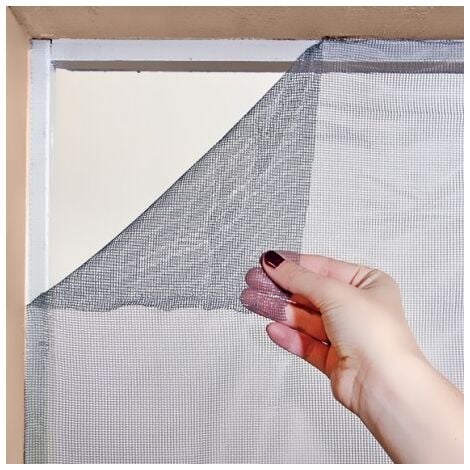 Moustiquaire repositionnable Tulle 130 cm  x 150 cm coloris Gris