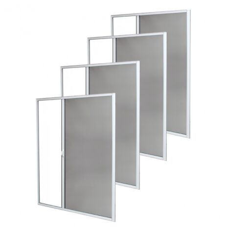Lot de 4 moustiquaires enroulables latérales H220 cm x L160 cm alu blanc