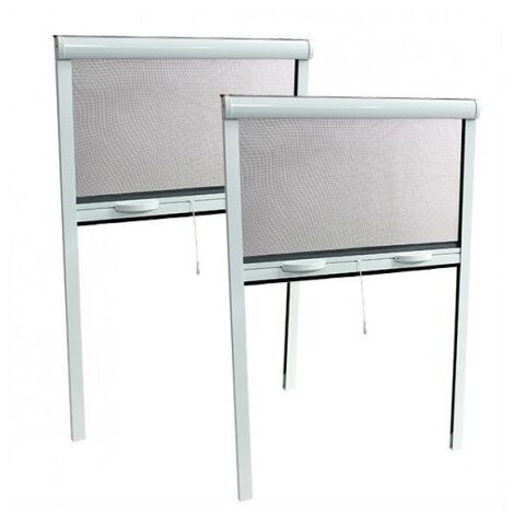 PACK ECO de 2 moustiquaires Enroulables ALU H220 cm x L160 cm Blanc
