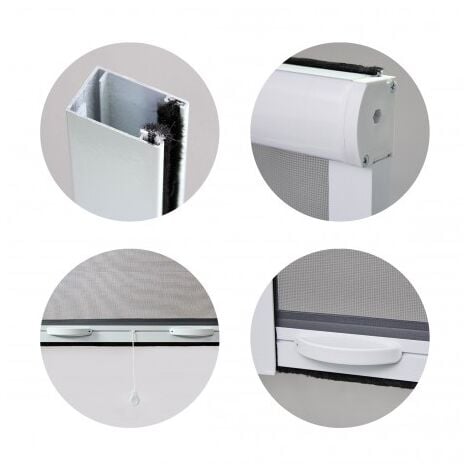 PACK ECO de 2 moustiquaires Enroulables ALU H145 cm x L130 cm Blanc