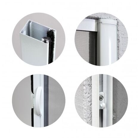 Moustiquaire Enroulable Latérale Alu H220 cm x L130 cm Blanc