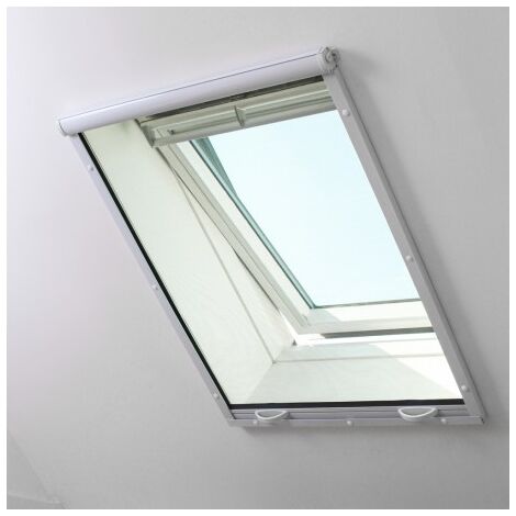 Moustiquaire enroulable alu pour fenêtre de toit L 100 cm x H 120 cm blanc