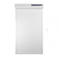 Volet Moustiquaire – Volet roulant solaire radio alu 215 cm x 120 cm – Motorisation autonome – Panneau photovoltaïque – Installation sans fil
