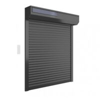 Volet Moustiquaire – Volet roulant solaire radio-télécommandé 160 cm x 150 cm – Alu gris – Motorisation solaire pour régulation thermique – Fabrication française