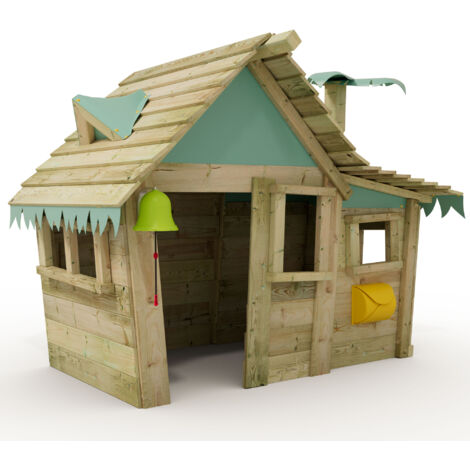 Wickey Spielhaus Casita - Kinderspielhaus aus Holz, Gartenhaus für Kinder, extrem witterungsbeständig - aus kesseldruckimprägniertem Massivholz - pastellblau