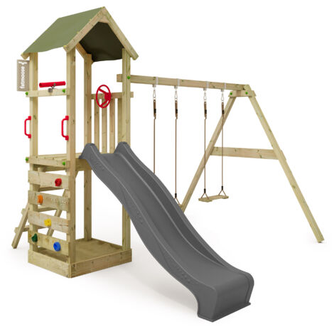 Move And Stic Rutsche 149 Cm – Zubehör Für Spielturm & Klettergerüst, Grau, Für Garten & Kinderzimmer