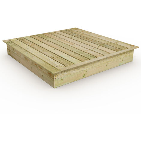 Wickey King Kong Sandkasten mit Deckel Sandkiste mit Sitzbank Garten Kinder Buddelkiste - 195 x 195 cm