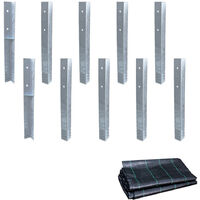 Wickey Bodenanker Erdanker Winkelanker-Set SolidLock für Spielturm & Schaukel inkl. Unkrautvlies, Anker, Pfostenanker für Klettergerüst & Gartenzaun - 10 Stk.