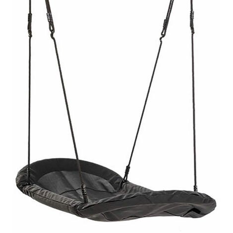 Wickey Balançoire nid Winkoh - Ø100cm, réglable en hauteur, hydrofuge, jusqu'à 150kg, rembourrage amortissant, extrêmement résistante aux intempéries – noir (1/5)