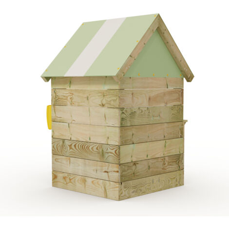 Wickey Hut – Cabane enfant en bois - rose pastel