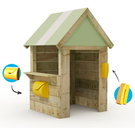 Wickey Hut – Cabane enfant en bois - rose pastel