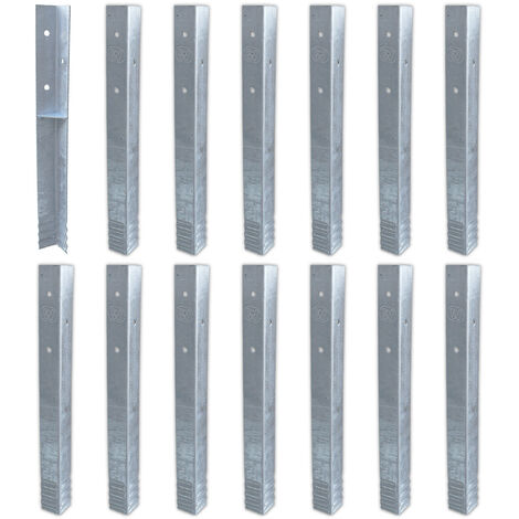 Wickey Ancrage au sol ancrage poteau SolidLock - set de ancrages pour aire de jeux & portique balançoire, ancrages en profilé pour cabane enfant & palissade - 14 - pièce