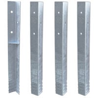 Wickey Ancrage au sol ancrage poteau SolidLock - set de ancrages pour aire de jeux & portique balançoire, ancrages en profilé pour cabane enfant & palissade - 4 - pièce