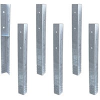 Wickey Ancrage au sol ancrage poteau SolidLock - set de ancrages pour aire de jeux & portique balançoire, ancrages en profilé pour cabane enfant & palissade - 6 - pièce