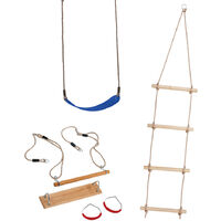 Wickey – Set d’accessoires pour balançoire – Balançoire élastique en plastique EVA – Échelle de corde 4 barreaux – Résistant aux intempéries