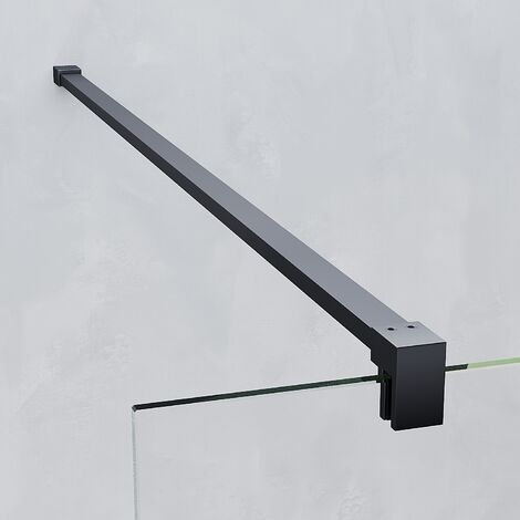 SONNI Walk In Dusche Duschwand 10mm Nanobeschichtung glas mit Haltestange  mit Duschwanne Schwarz 120x200cm