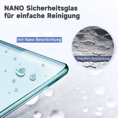 SONNI Duschtür Nischendrehtür Nano Beschichtung Nischentür Schwingtür ESG Glas Dusche Glastür Dusche Pendeltür dusche Duschtrennwand 90 x 185 cm