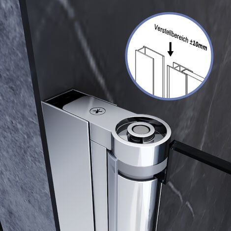 SONNI Duschtür Nischendrehtür Nano Beschichtung Nischentür Schwingtür ESG Glas Dusche Glastür Dusche Pendeltür dusche Duschtrennwand 90 x 185 cm