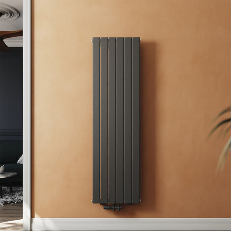 SONNI Design Flach heizkörper wohnzimmer Badheizkörper Vertikal Paneelheizkörper Einlagig Heizkoerper wohnzimmer mit Heizventil 1600 x 462 mm Antrazit