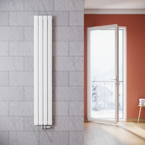 SONNI Design Flach heizkörper wohnzimmer Badheizkörper Vertikal Paneelheizkörper Einlagig Heizkoerper wohnzimmer mit Heizventil1800 x 308 mm Weiß