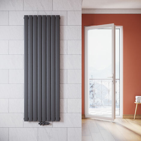 SONNI Design Flach heizkörper wohnzimmer Badheizkörper Vertikal Paneelheizkörper Einlagig Heizkoerper wohnzimmer mit Heizventil 1800 x 616 mm Antrazit
