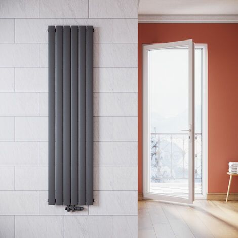 SONNI Design Flach heizkörper wohnzimmer Badheizkörper Vertikal Paneelheizkörper Einlagig Heizkoerper wohnzimmer mit Heizventil 1800 x 462 mm Antrazit