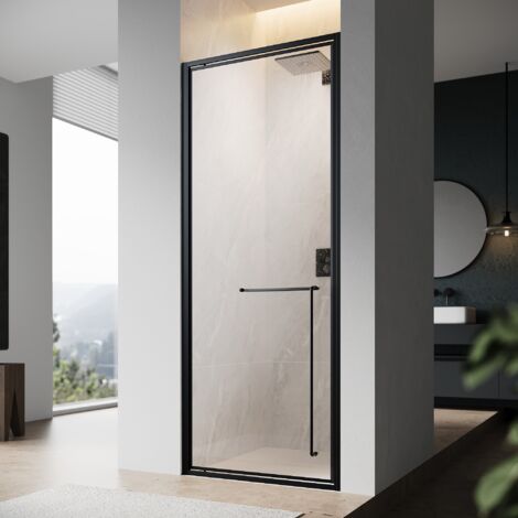 SONNI Duschtür Unsichtbare Pivot-Duschtür 6mm Sicherheit gehärtetem Glas Dusche bündig Tür, Mit Komforttürgriff 80x195cm