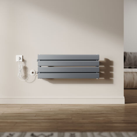 SONNI Design Heizkorper Paneelheizkörper Horizontal Einlagig Anthrazit Flachheizkörper mit Intelligenter Temperaturregelung 300x800mm, 400 Watt