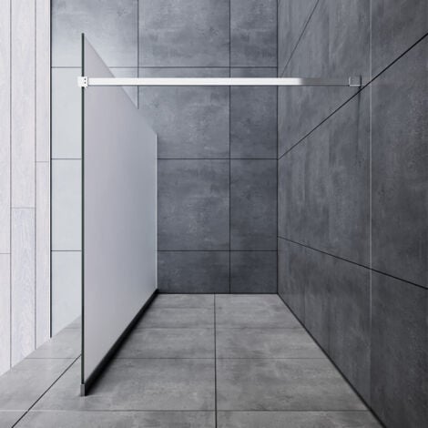 SONNI 80x200 cm Walk-In Dusche mit Stabilisator aus 8 mm Vollsatiniert Glas inkl. Nanobeschichtung