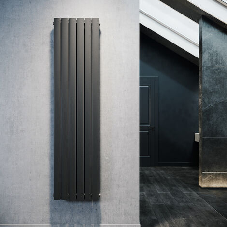 SONNI Design Flach Heizkörper 1800 x 462 mm Antrazit Badheizkörper Doppellagig Heizkoerper Vertikal Paneelheizkörper