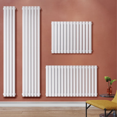 SONNI Design Röhrenheizkörper Weiß Heizkörper Paneelheizkörper Wandheizung 1800x599mm Doppellagig Vertikal