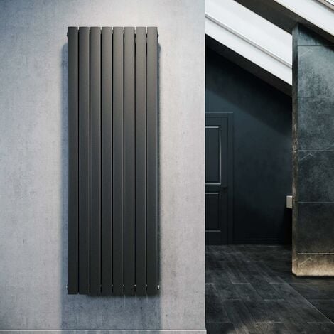 SONNI Design Heizkörper Flachheizkörper Paneelheizkörper Anthrazit Doppellagig 1800x619mm Vertikal