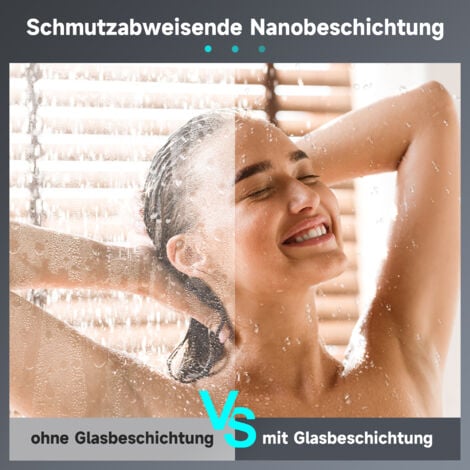 SONNI Walk In Dusche Duschwand Teilsatiniert Duschabtrennung Duschkabine mit Stabilisator Nano ESG Glas 8mm 120x200cm