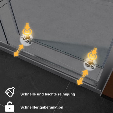 SONNI Duschtüren 100 x 185cm Duschabtrennung Schiebetür Nischentür Dusche ESG 5mm Schnellfreigabefunktion