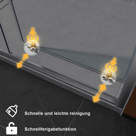 SONNI Duschabtrennung Schiebetür Nischentür Duschtüren Einscheiben-Sicherheitsglas 120 x 185cm Duschtür