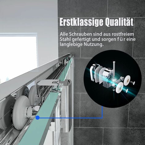 SONNI Eckeinstieg Dusche 90x90x195cm Duschkabine Schiebetür Glas Duschabtrennung Schnellfreigabefunktion