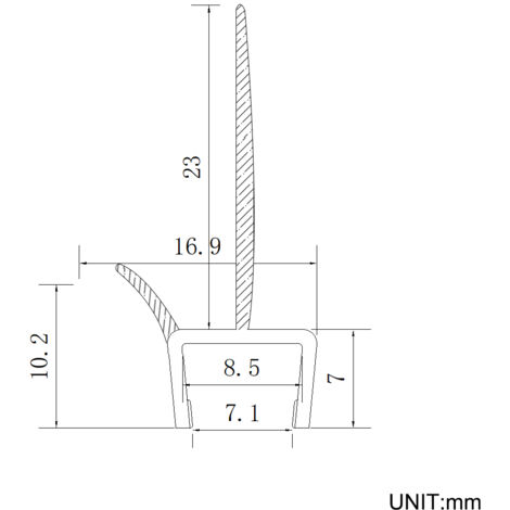 Duschdichtung 80cm Ersatzdichtung 6mm Für Duschtür Wasserabweiser