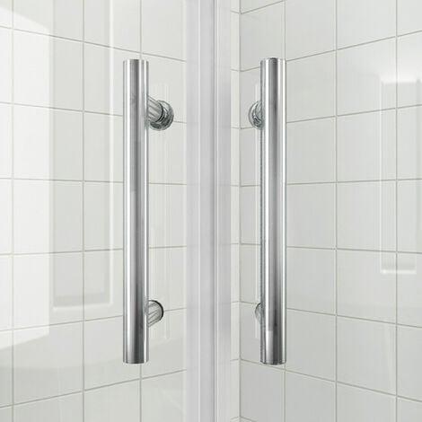 SONNI Duschkabine 90x90 Rund Duschabtrennung viertelkreis Schiebetür Dusche ESG Glas
