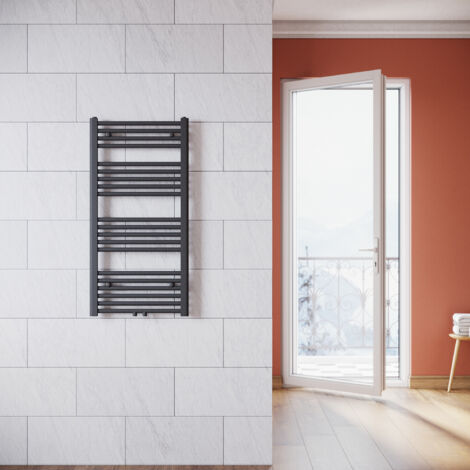 SONNI Handtuchhalter Heizung 1000 x 500 mm Heizkörper Bad Badheizkörper Mittelanschluss Handtuchtrockner Handtuchwärmer Anthrazit