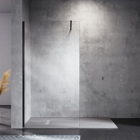 SONNI 10mm Walk In Dusche Duschwand NANO Klares Sicherheitsglas 100x200cm mit 120cm Stabilisierungsstange