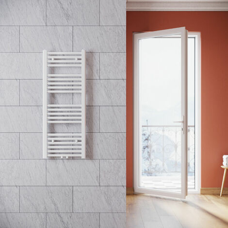 SONNI Heizkörper Badezimmer Badheizkörper mittelanschluss Handtuchwärmer Handtuchtrockner 1000x400mm Weiß