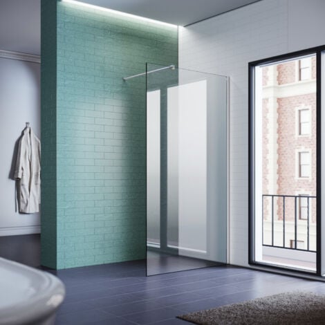 SONNI Walk In Dusche Duschwand 8mm Nanobeschichtung ESG Glas 120x200cm mit 100cm Stabilisator