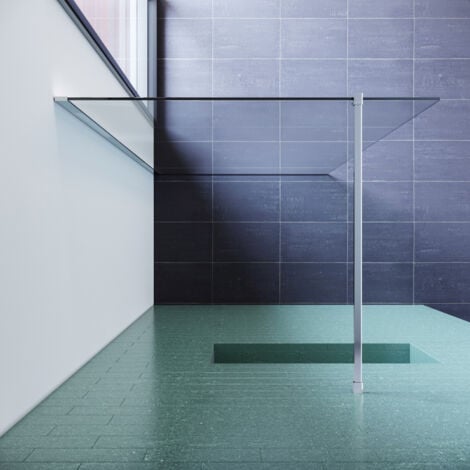 SONNI Walk In Dusche Duschwand 8mm Nanobeschichtung ESG Glas 120x200cm mit 100cm Stabilisator