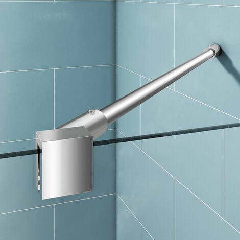 SONNI Badewannenaufsatz Glas Dusche Duschkabine 120(B)x140(H)cm 2-teilig mit Seitenteil Streifen Satinie ESG
