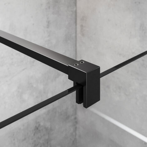 SONNI 80x200cm Walk in Duschwände schwarz matt Dusche Duschabtrennung mit 10mm Nanobeschichtung glas mit Haltestange