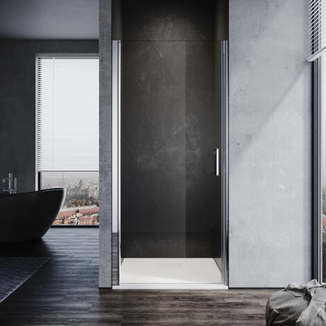 SONNI Nischentür Dusche Duschkabine Schwingtür Pendeltür Duschabtrennung Glas (85-87)86x195cm,NANO Glas,Hebe-Senk-Funktion,Spritzwasserschutz