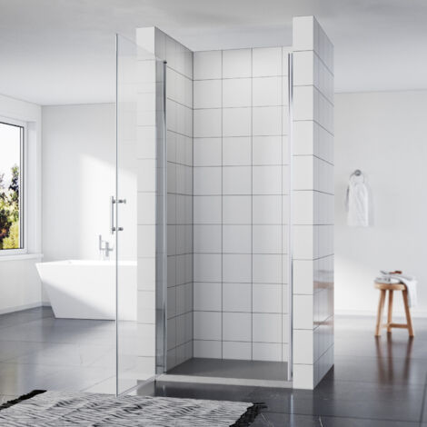 SONNI Nischentür Dusche Duschkabine Schwingtür Pendeltür Duschabtrennung Glas (89-91)90x195cm,NANO Glas,Hebe-Senk-Funktion,Spritzwasserschutz