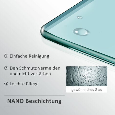 SONNI Badewannenaufsatz Glas 140(H)x120(B)cm Duschwand 6mm NANO ESG Glas,180° Drehbar,Hebe-/ Senkfunktion Duschtrennwand für Badewanne Duschabtrennung