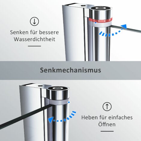 SONNI Badewannenaufsatz Glas 140(H)x120(B)cm Duschwand 6mm NANO ESG Glas,180° Drehbar,Hebe-/ Senkfunktion Duschtrennwand für Badewanne Duschabtrennung